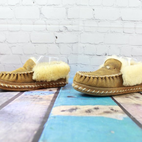 LL BEAN Lined Wicked Good Moccasin Slippers Size 7 - Picture 2 of 9